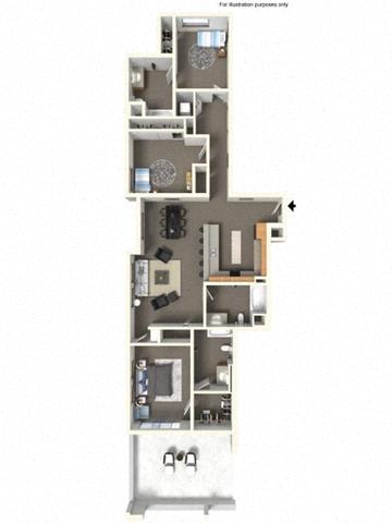 Floorplan Floorplan at The Villas in Bellevue Apartments, WA, 98007