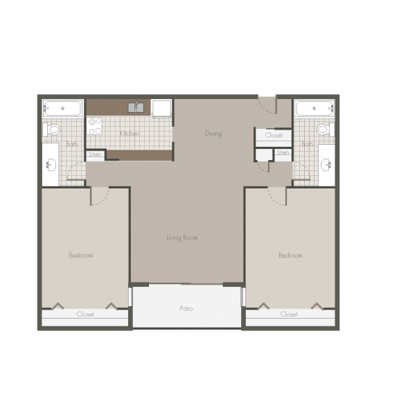 Kalahari 2BR/BH Floor plan Kalahari 2BR/BH Floor plan at Desert Creek, New Mexico, 87107