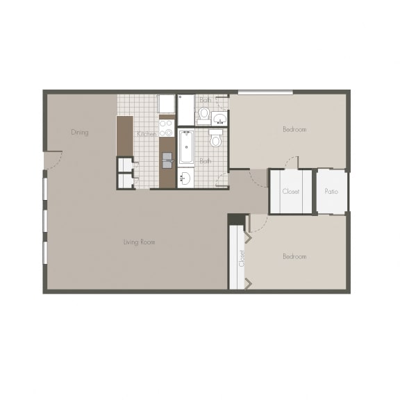 Sahara 2BR/2BH Floor plan Sahara 2BR/2BH Floor plan at Desert Creek, New Mexico