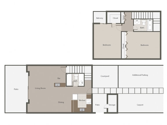 Sonoma 2BR/2BH Floor plan Sonoma 2BR/2BH Floor plan at Desert Creek, Albuquerque