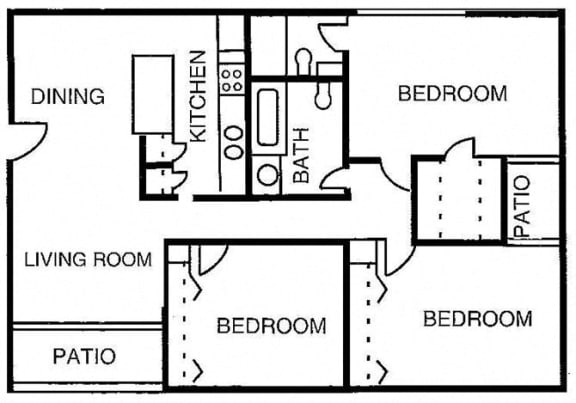 Arabian 2BR Floor plan Arabian 2BR Floor plan for Desert Creek, Albuquerque, NM