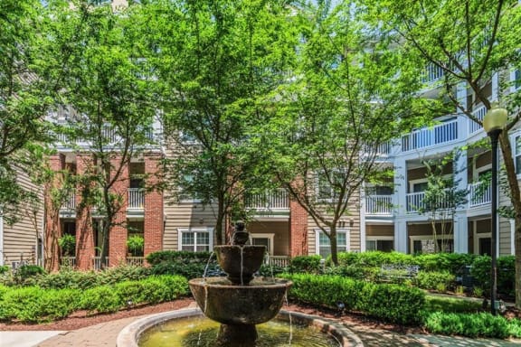 Zen garden at Rose Heights Apartments, Raleigh, NC