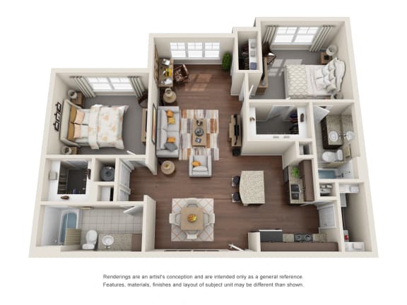 Two Bedroom | Two Bathroom | Springhill Floor Plan Two Bedroom | Two Bathroom | Springhill Floor Plan at The Gentry at Hurstbourne, Louisville, KY
