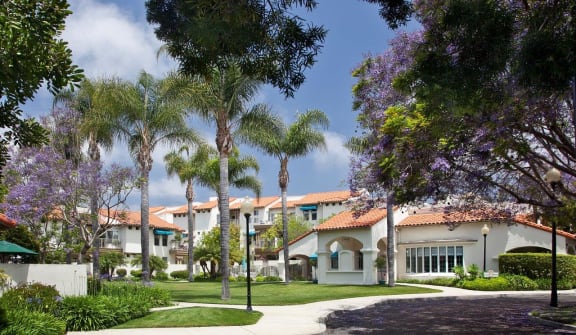Community grounds at Rancho Franciscan Senior Apartments, Santa Barbara, CA