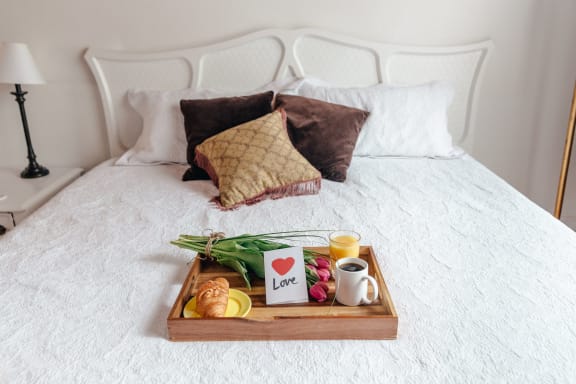 Breakfast in Bed at Cypress Meadows Senior Apartments, California