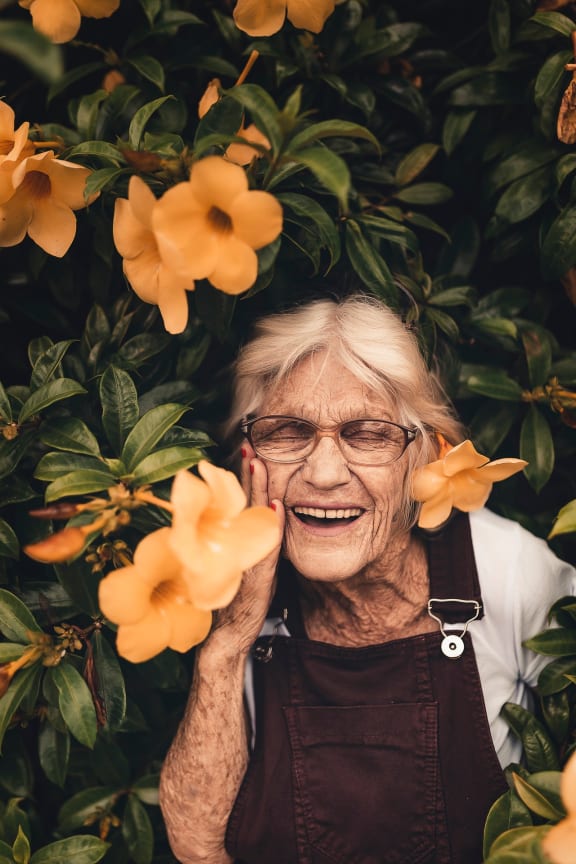 smiling_elderly_woman at Cypress Meadows Senior Apartments, Ventura, CA