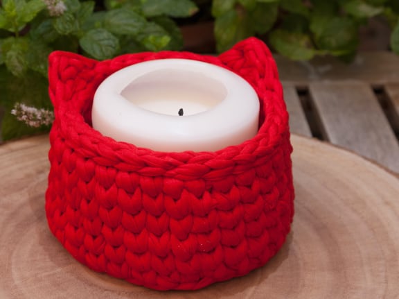 candle holiday decoration at Sumida Gardens Apartments, Santa Barbara, California