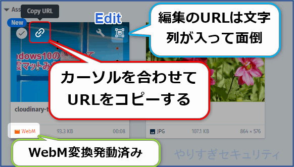 カーソルを合わせてURLをコピー