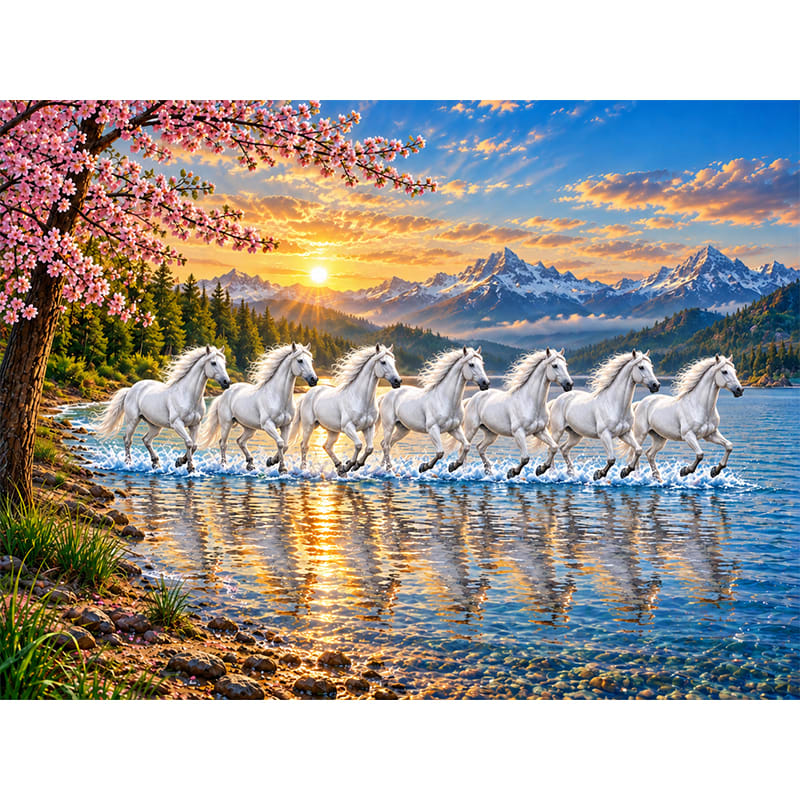Gallop of the Mountains – Scenic Horse Lake Wallpaper