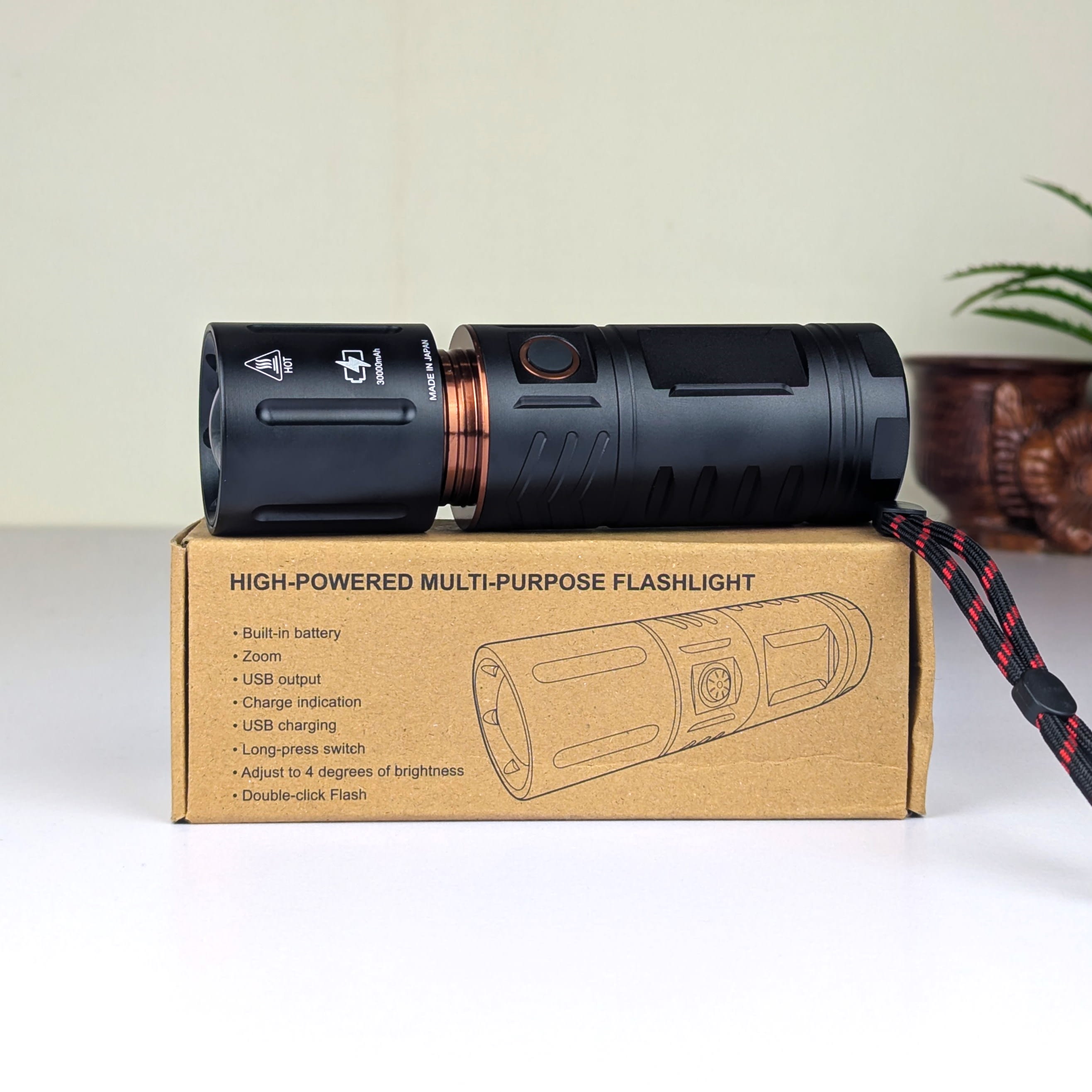 Rechargeable LED Flashlight with Telescopic Zoom & Power Bank Function - Modern Gadgets | চারুলতা লাইফস্টাইল (Charulata Lifestyle)