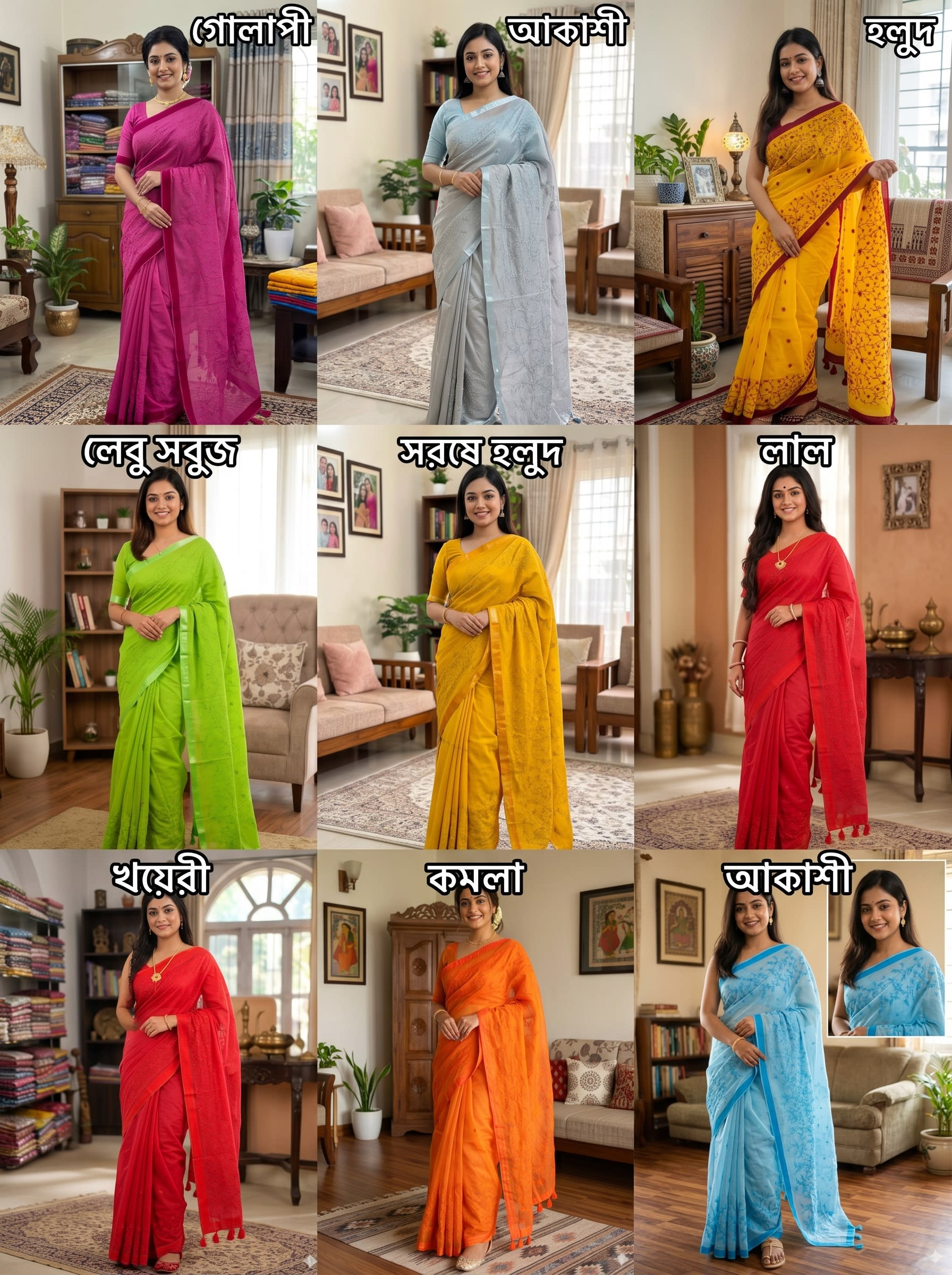 প্রিমিয়াম এমব্রয়ডারি হাফ সিল্ক শাড়ি (Embroidery Premium Half Silk Sharee) - ফুল এমব্রয়ডারি ওয়ার্ক - Jamdani & Silk Sarees | চারুলতা লাইফস্টাইল (Charulata Lifestyle)