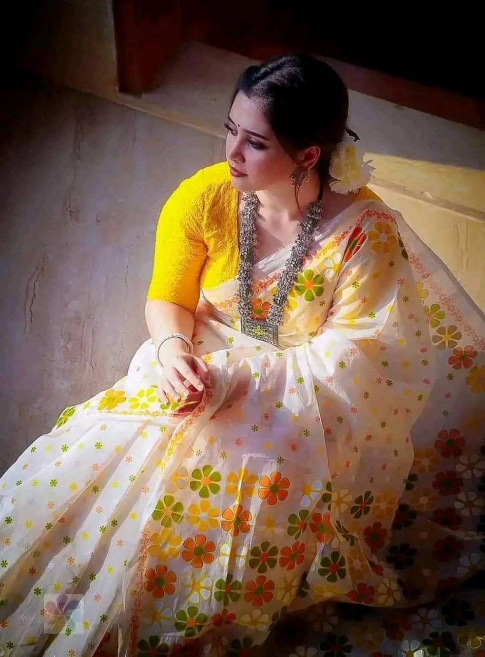 Skin Print Resmi Silk Sharee with Blouse Piece - Jamdani & Silk Sarees | চারুলতা লাইফস্টাইল (Charulata Lifestyle)