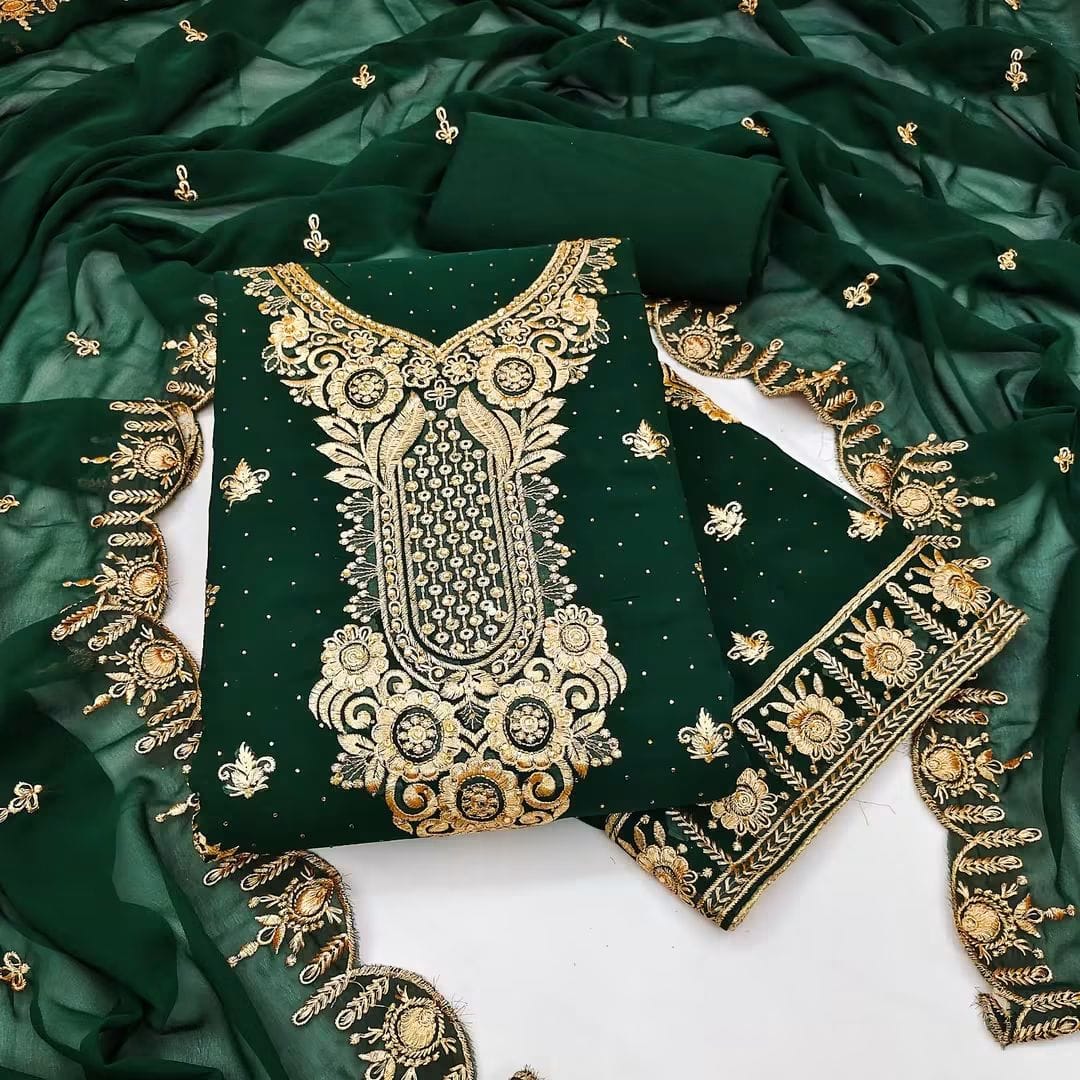 Georgette Embroidery Four Piece - Women's Fashion | চারুলতা লাইফস্টাইল (Charulata Lifestyle)