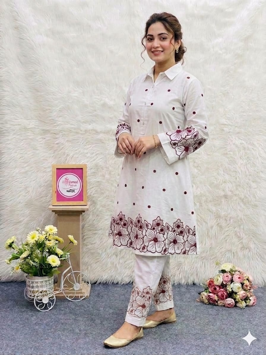 Stylish Embroidery Pakistani Inspired Two Piece Co-Ord Set | চারুলতা লাইফস্টাইল (Charulata Lifestyle)