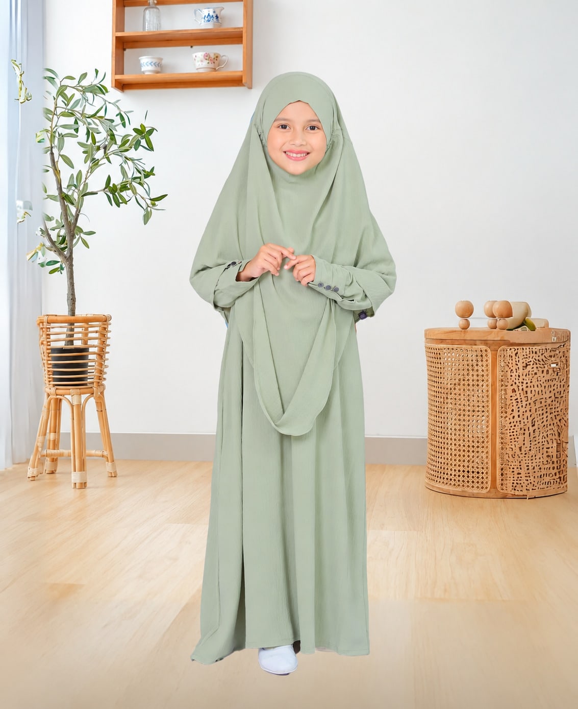 এক্সক্লুসিভ বেবি বোতাম বোরকা ফুল সেট (Baby Borka Full Set) – ডাবল লেয়ার হিজাবসহ | চারুলতা লাইফস্টাইল (Charulata Lifestyle)