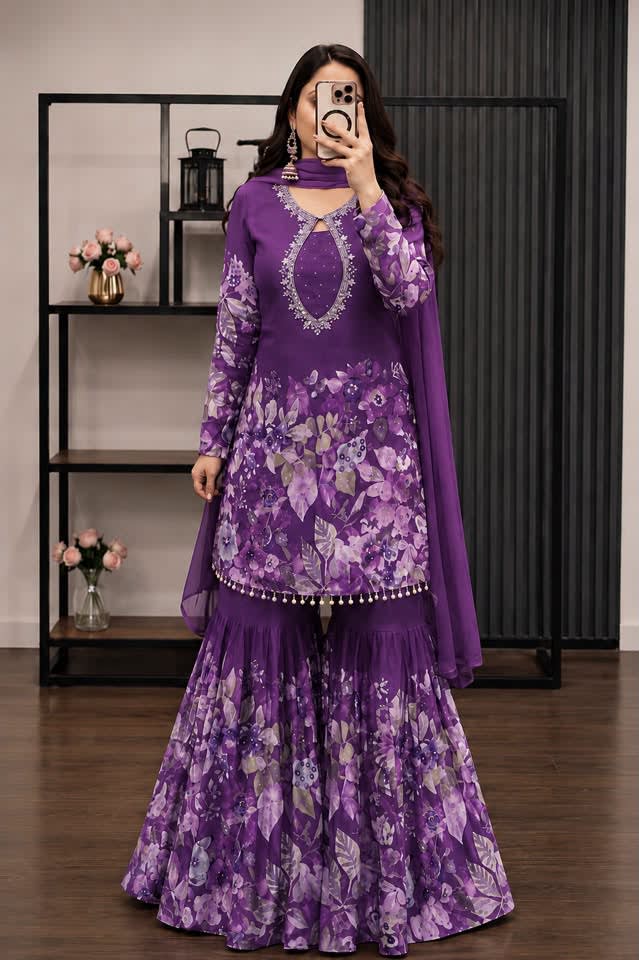 প্রিমিয়াম নিউ ডিজাইন থ্রি-পিস (Premium New Design Three Piece) – স্টোন ওয়ার্ক ওড়না | চারুলতা লাইফস্টাইল (Charulata Lifestyle)