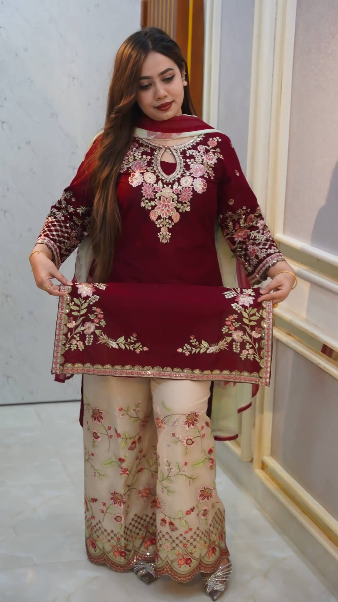 এক্সক্লুসিভ মেরুন গারারা ড্রেস কালেকশন (Merun Garara Dress Collection) | চারুলতা লাইফস্টাইল (Charulata Lifestyle)