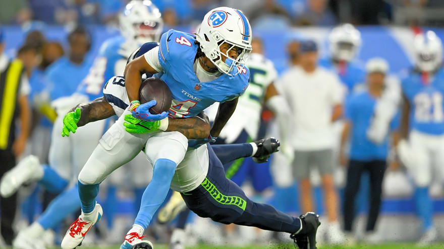 Titans WR Wan'Dale Robinson evaluated for concussion after 'cheap' hit in joint practice
