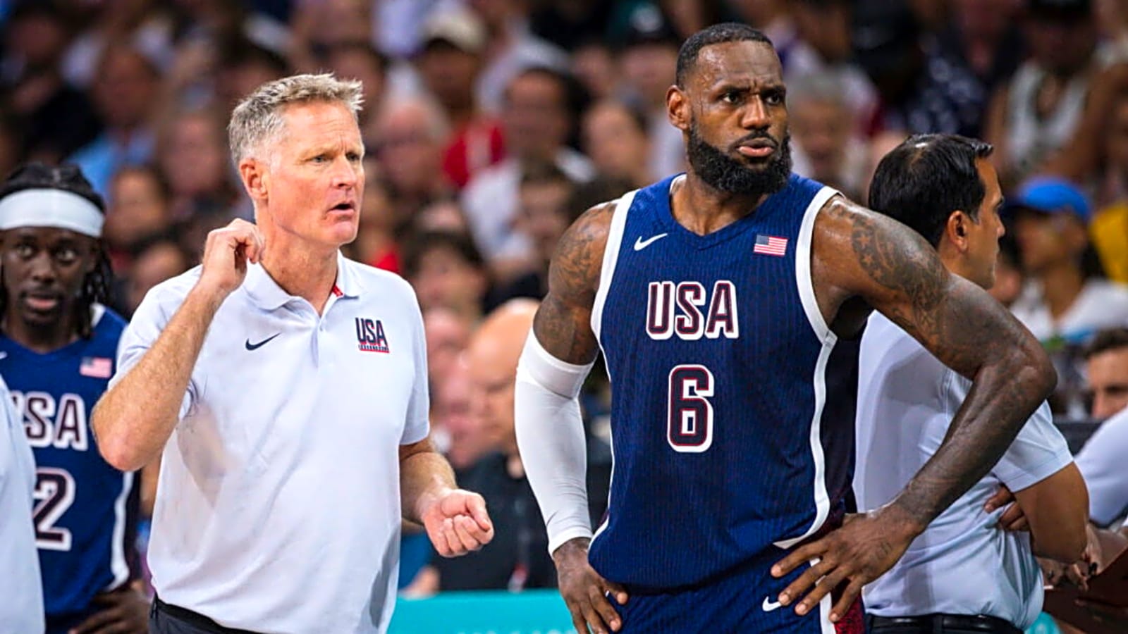 Steve Kerr e LeBron James pela Seleção dos Estados Unidos (Foto: IMAGO/Moritz Müller)