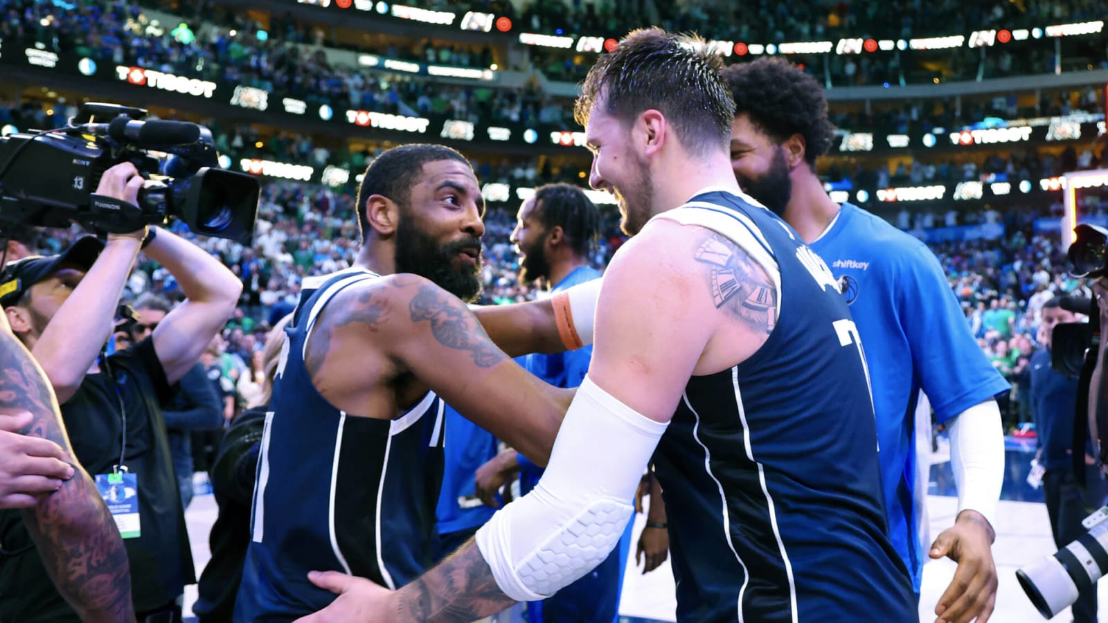 Watch: Luka Doncic can't believe Kyrie Irving's wild game-winner |  Yardbarker