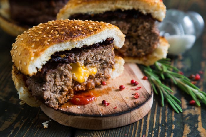 Cheese stuffed burger