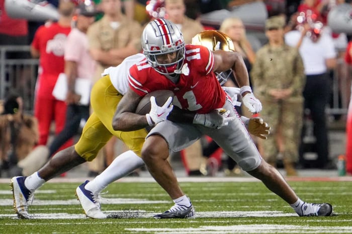 First-round NFL mock draft: Four QBs in the top 10 - latest sports news Tennessee Titans: Jaxon Smith-Njigba, WR, Ohio State