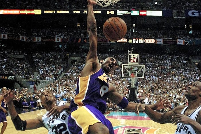 Kobe Bryant's 40 greatest moments - latest sports news 45 points, 10 rebounds vs. Spurs, Game 1, 2001 Western Conference Finals
