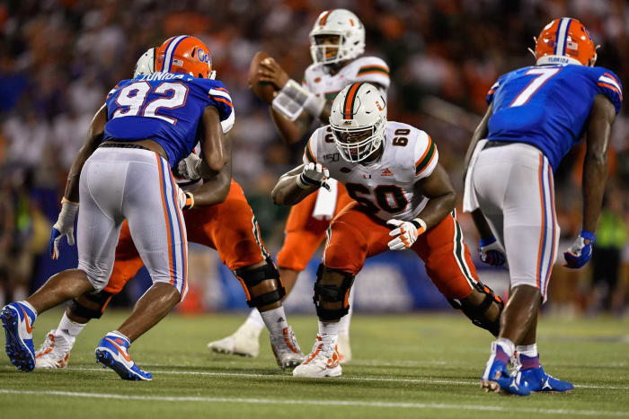 New England Patriots: Zion Nelson, OT, Miami (FL)