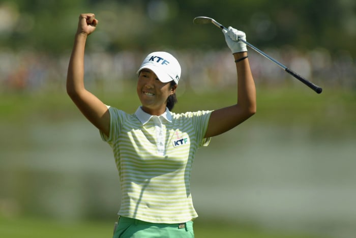 The top 25 moments in Women's U.S. Open golf history 18 Birdie holes out for birdie (2005)