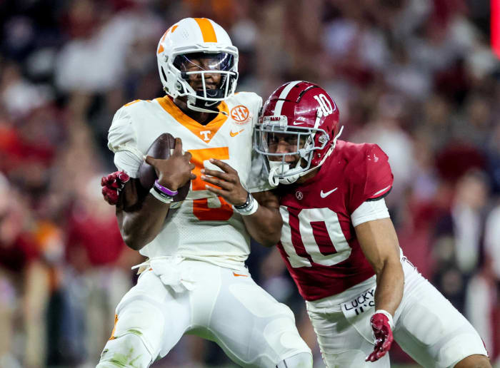 No. 3 Alabama (6-0, 3-0 in SEC) at No. 6 Tennessee (5-0, 2-0 in SEC), 3:30 p.m., Saturday, CBS