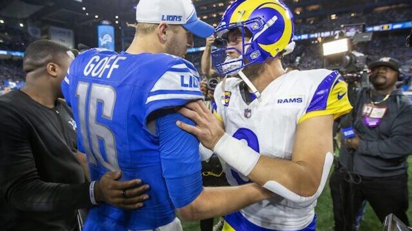 Watch: Matthew Stafford Shares Cool Moment With Lions’ Jared Goff After ...
