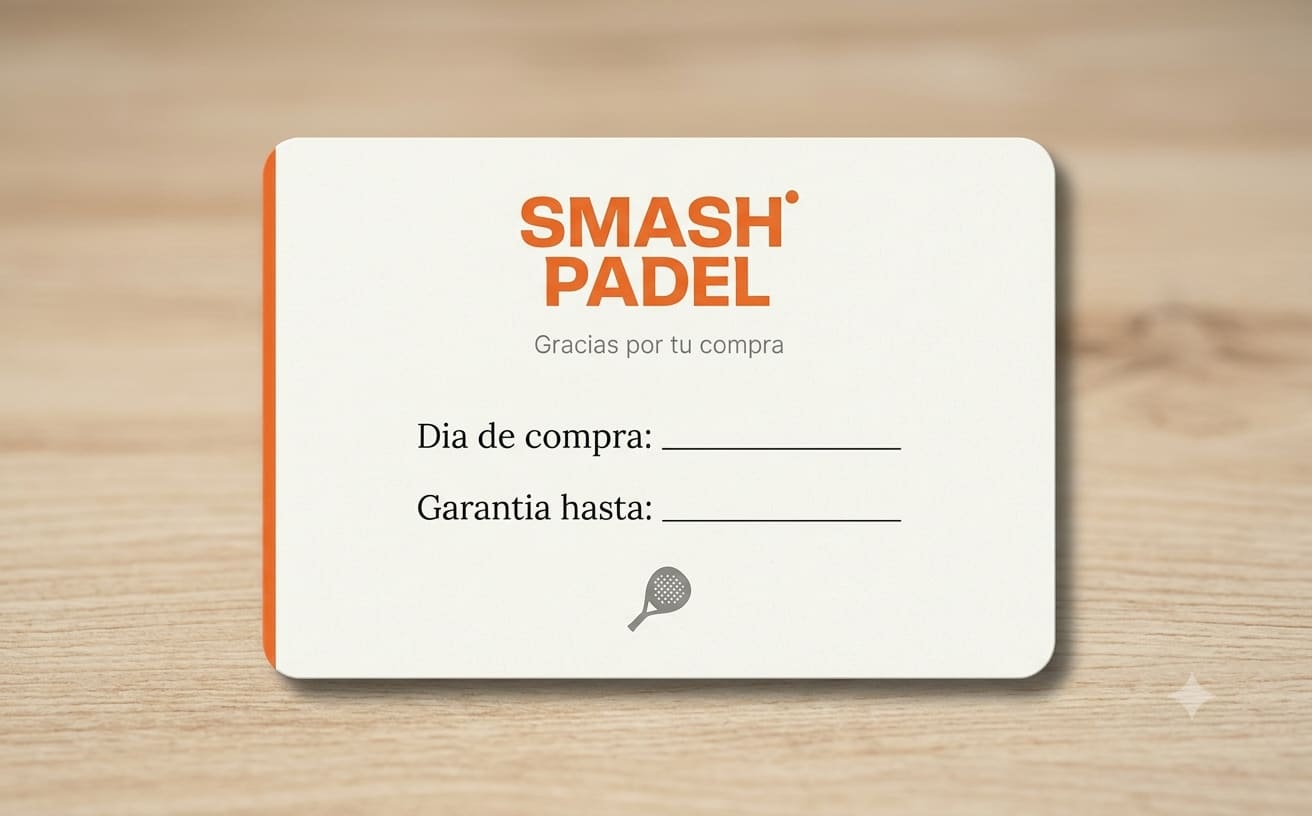 Tarjeta de garantia Smash Padel
