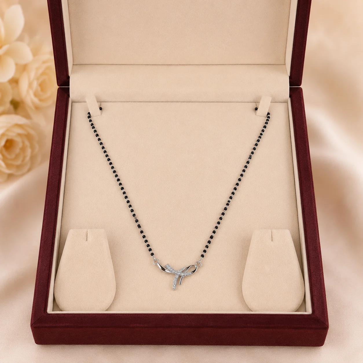 Fan Cluster Mangalsutra & Earrings Set