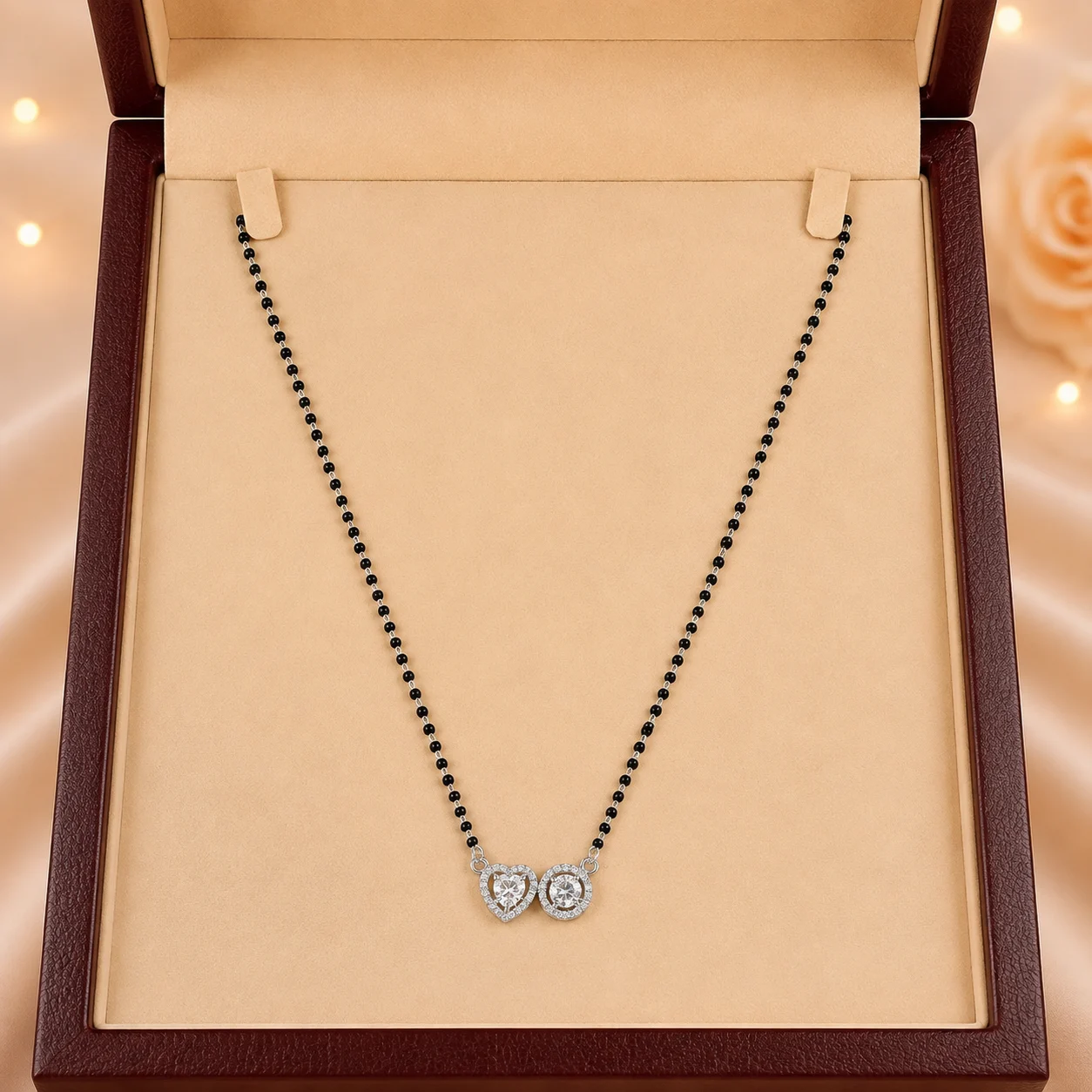 Double Heart Cluster Mangalsutra