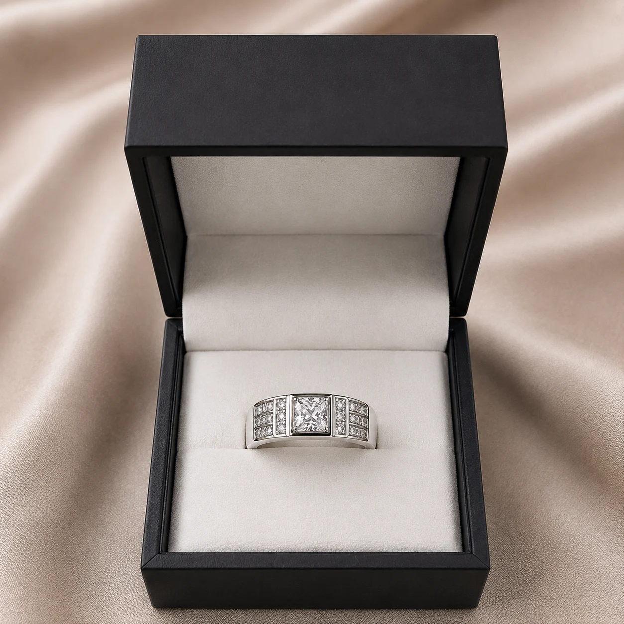 Princess Wide-Channel Silver Ring