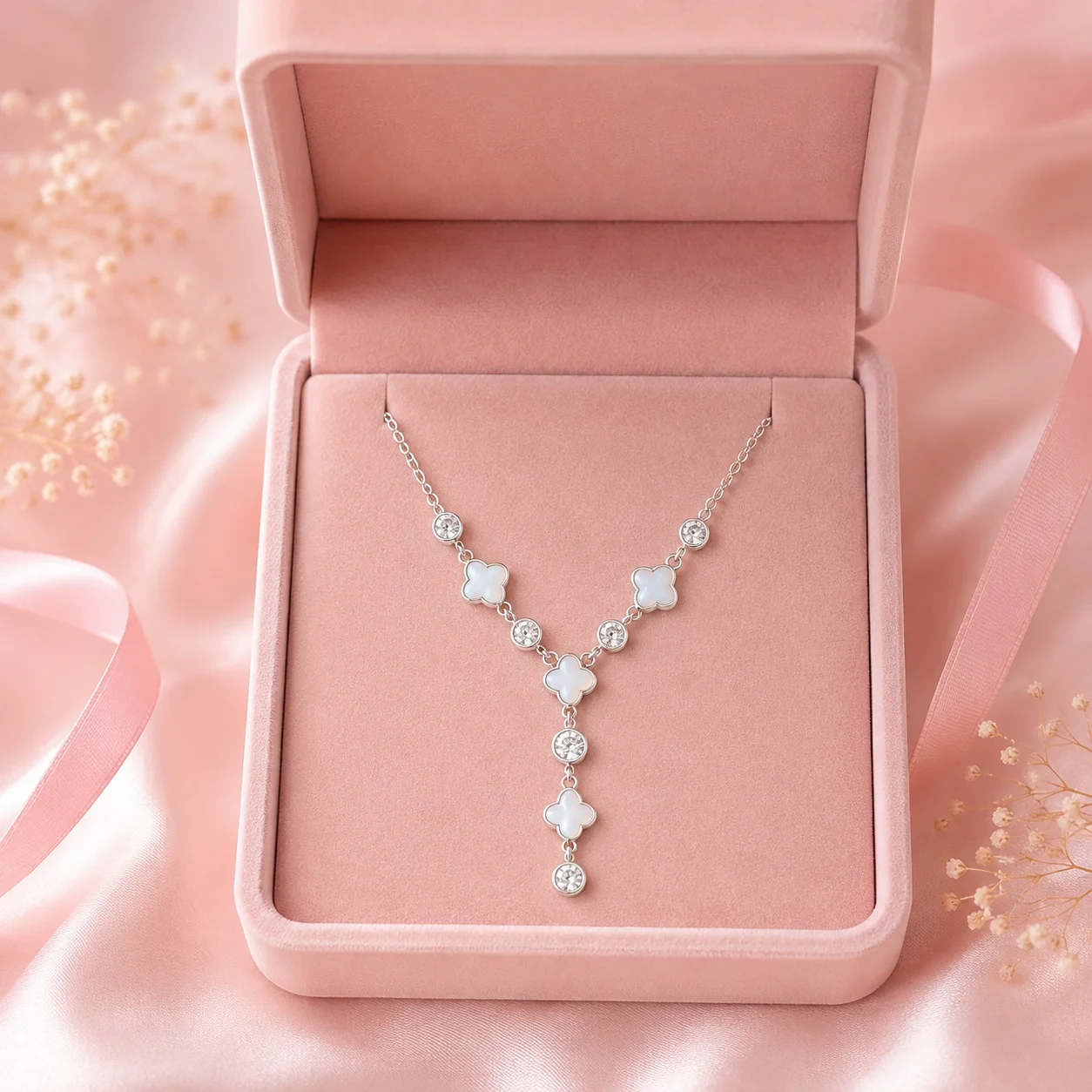 Clover Drop Pendant Necklace