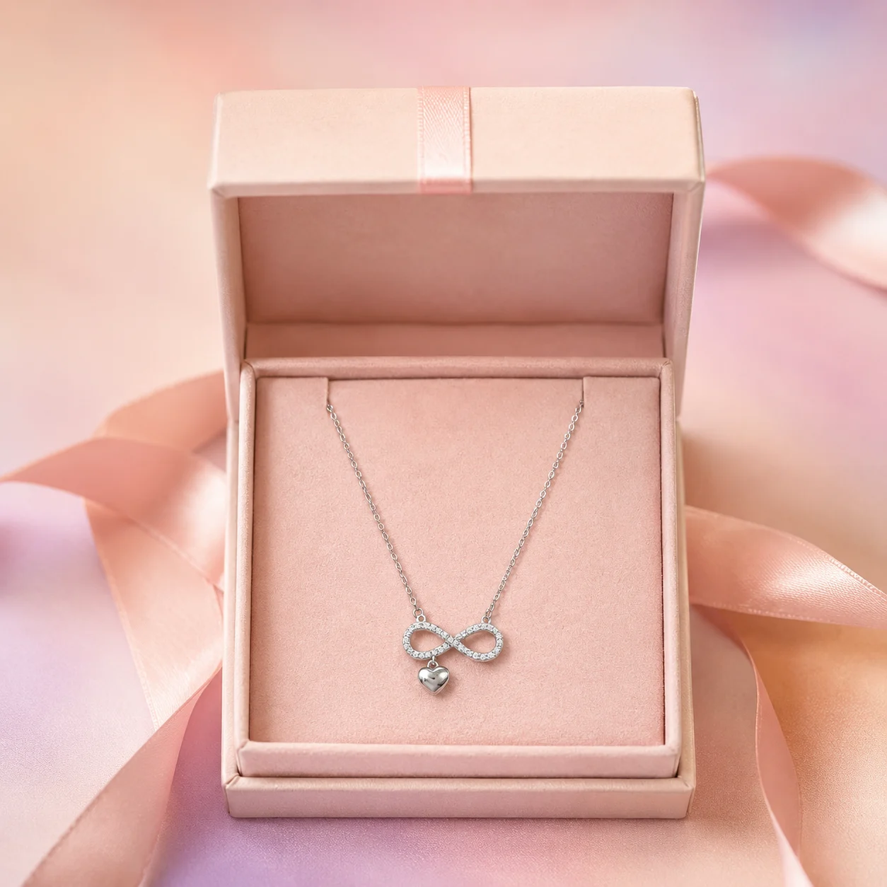 Infinity Heart Pendant Necklace