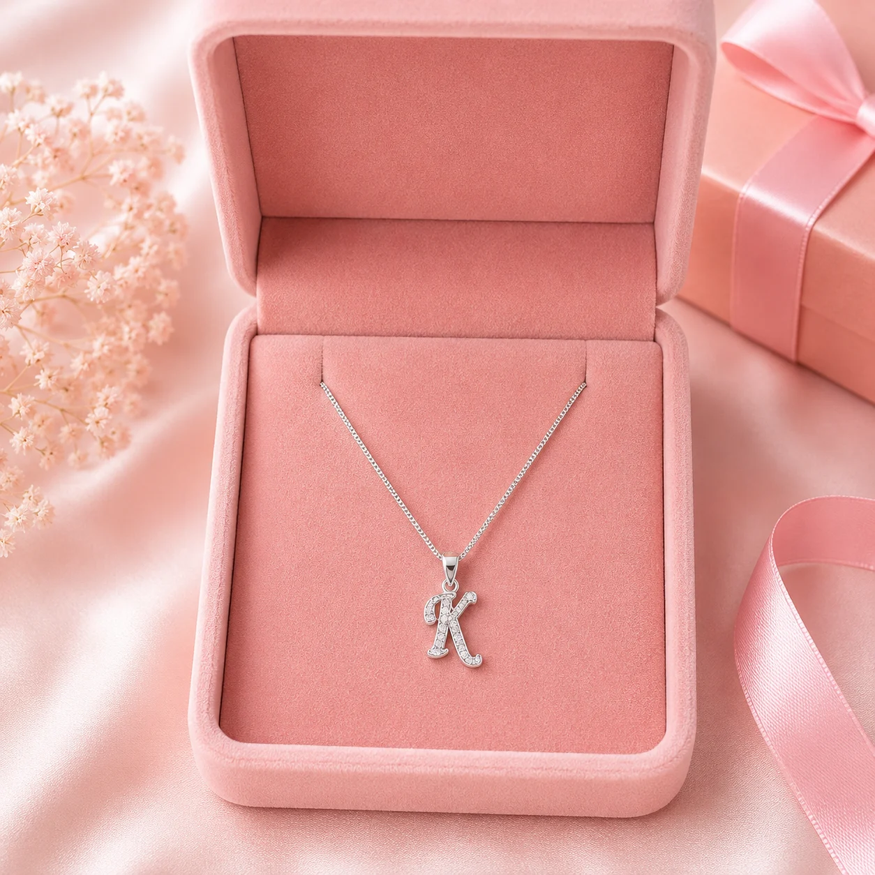Initial K Pendant Necklace