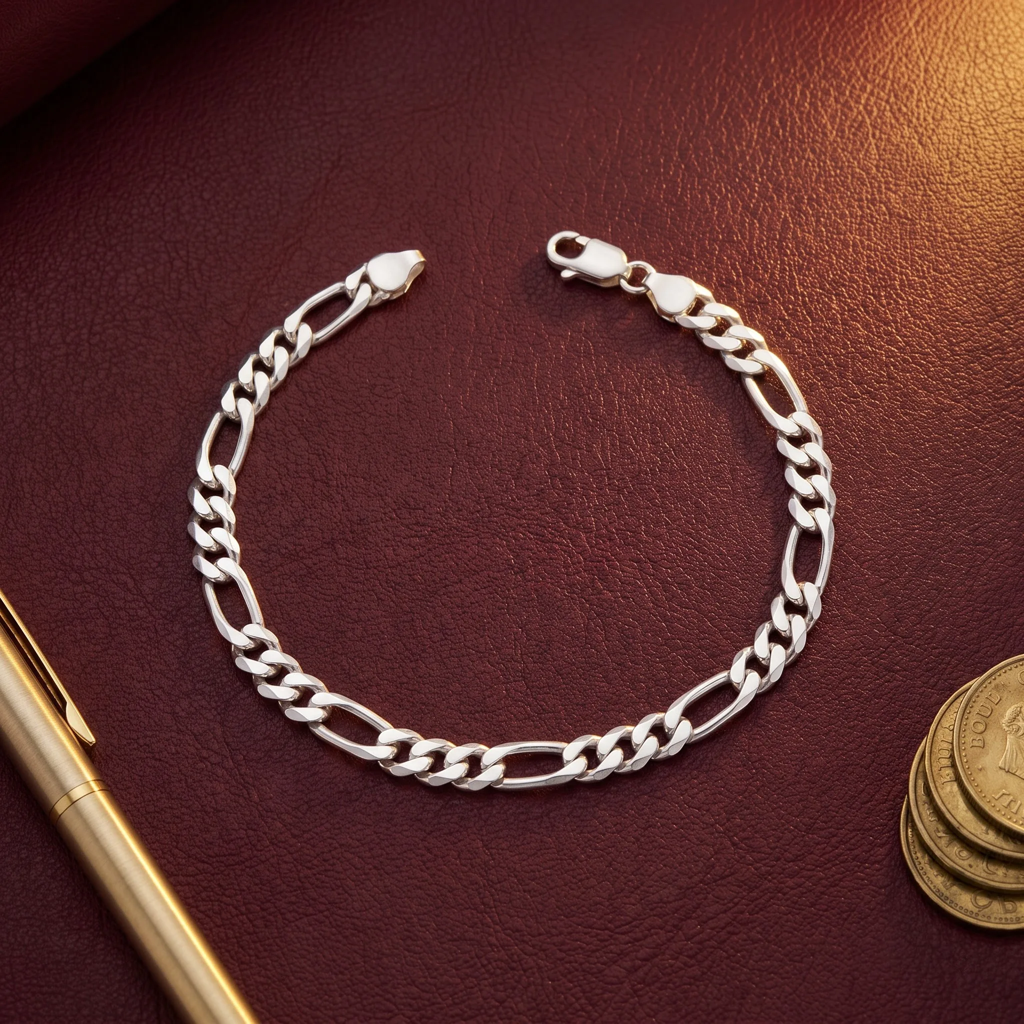 Slim Figaro Chain Bracelet
