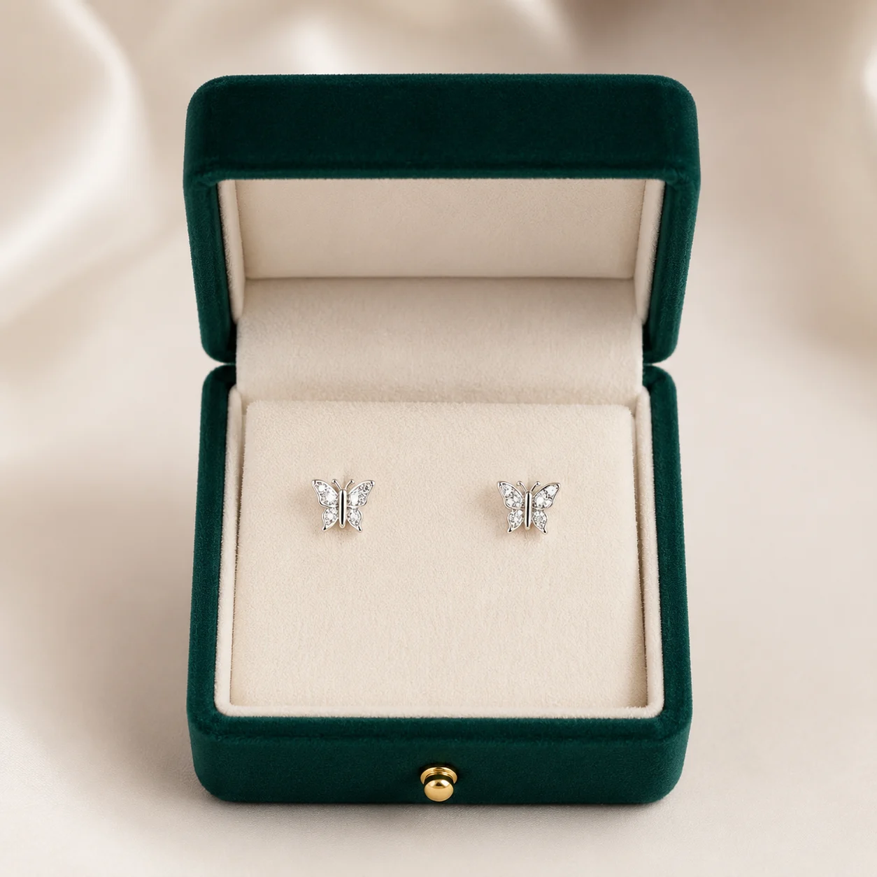 Silver Butterfly Stud Earrings