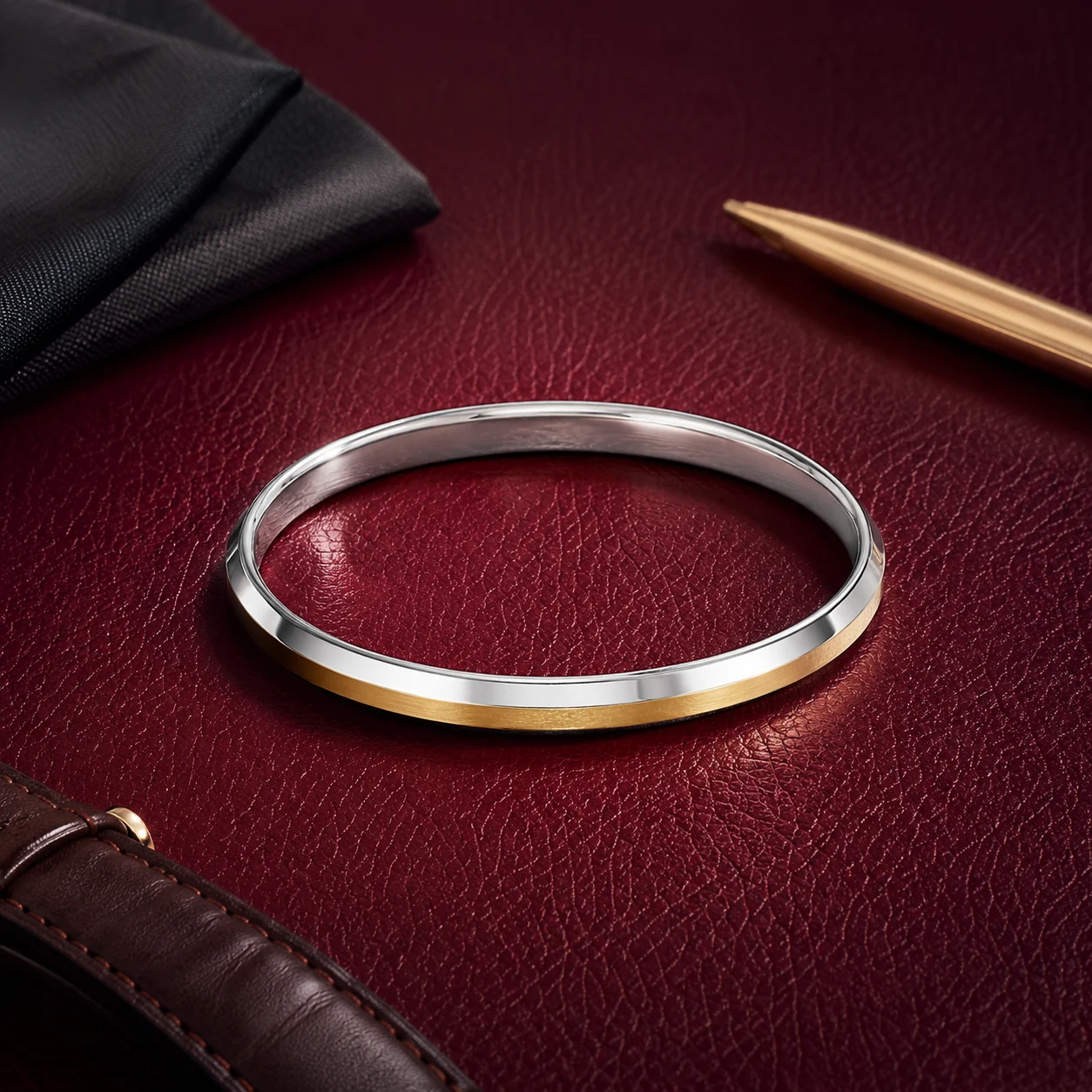 Gold-Tone Two-Tone Edge Kada