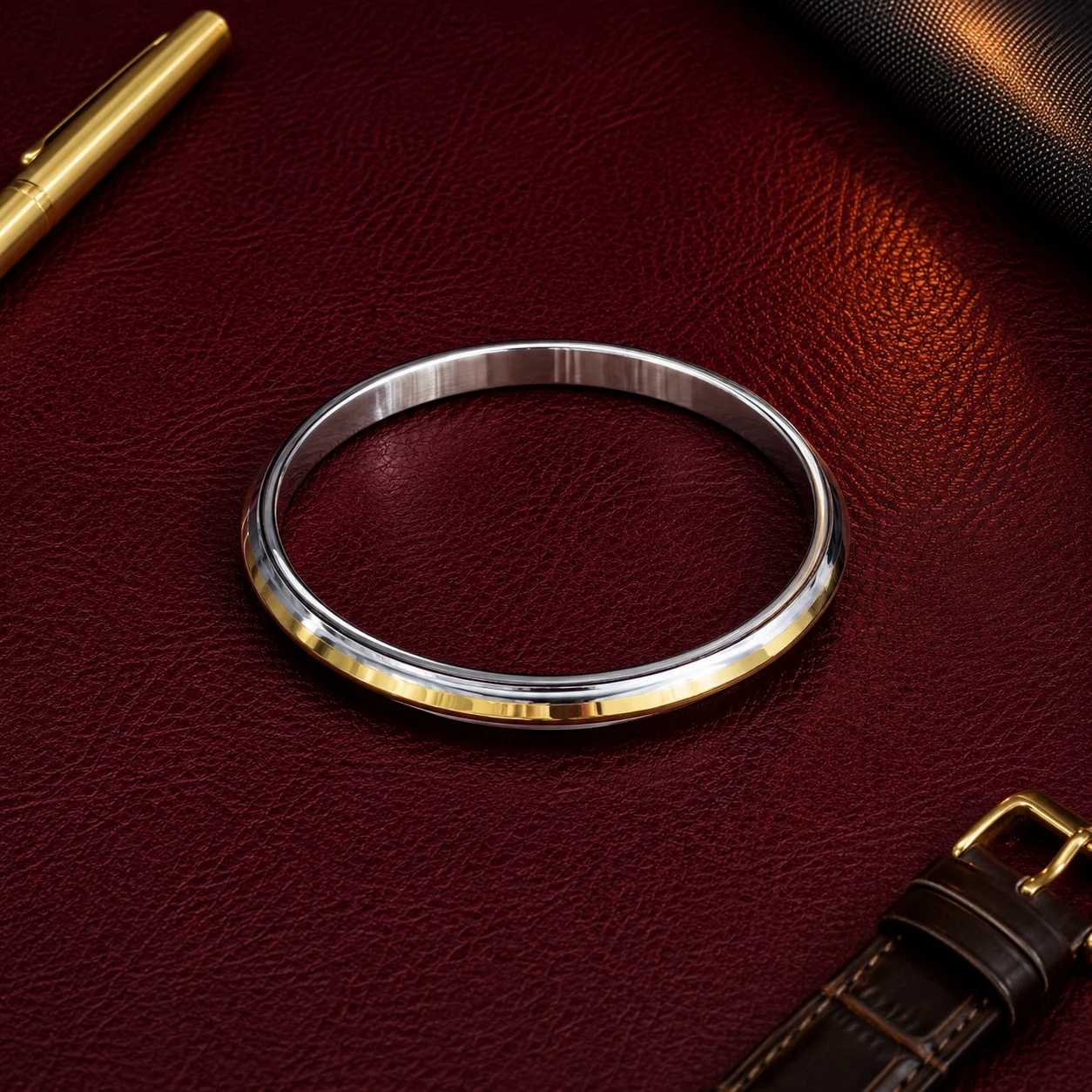 Gold-Tone Two-Tone Slim Kada