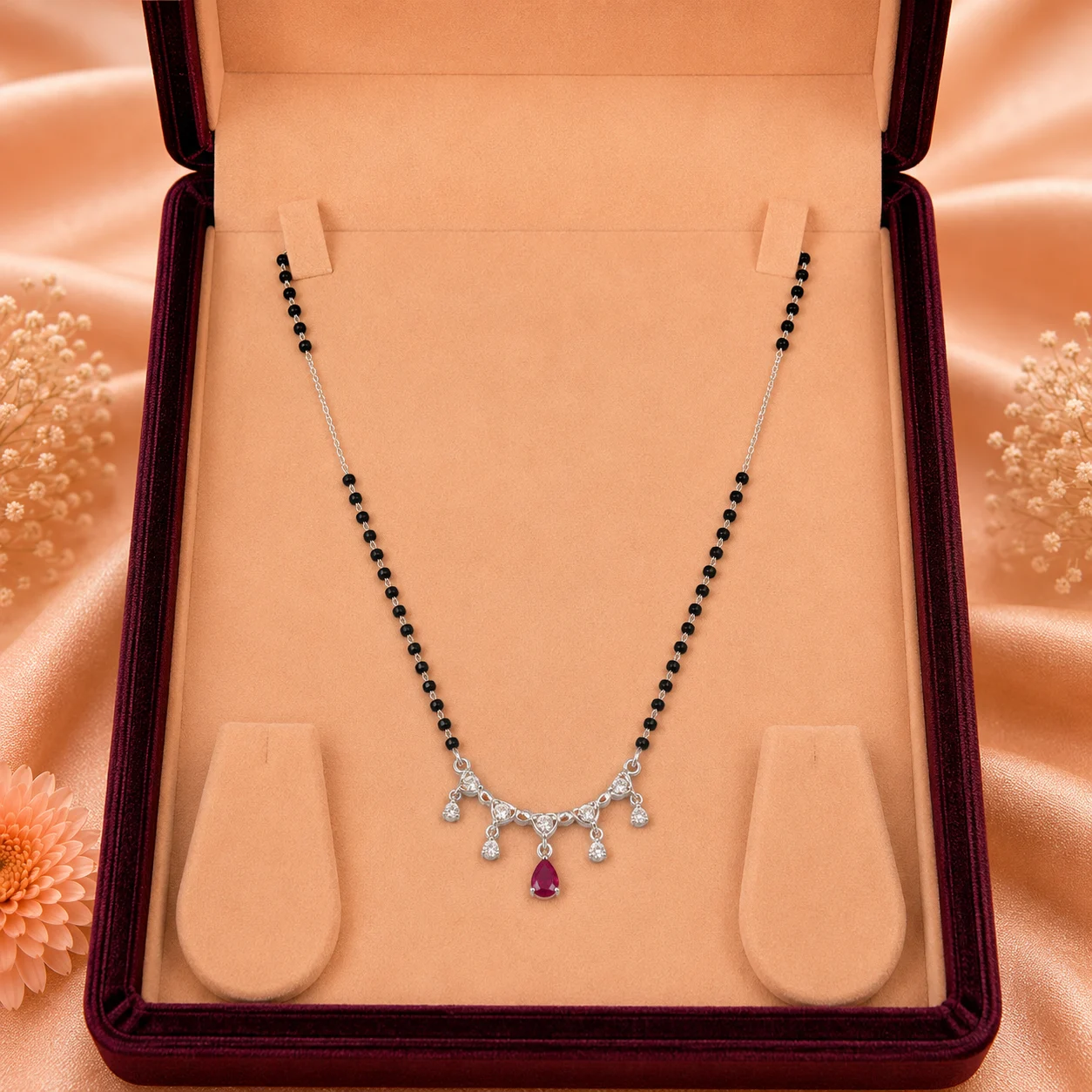 Ruby Fringe Drop Mangalsutra