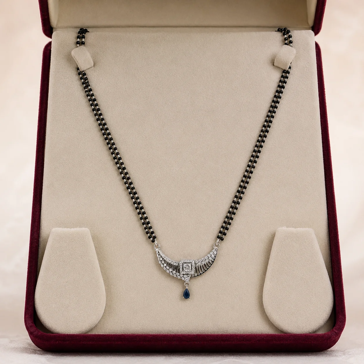 Blue Drop Baguette Double Mangalsutra