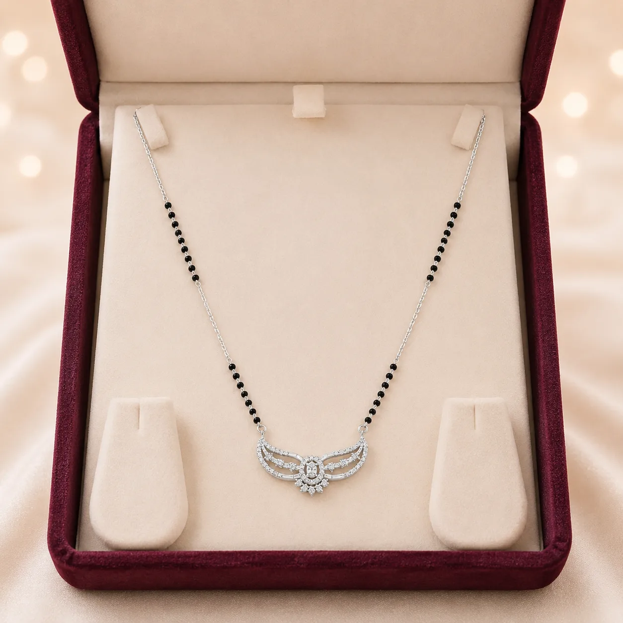 Wing Oval Halo Mangalsutra