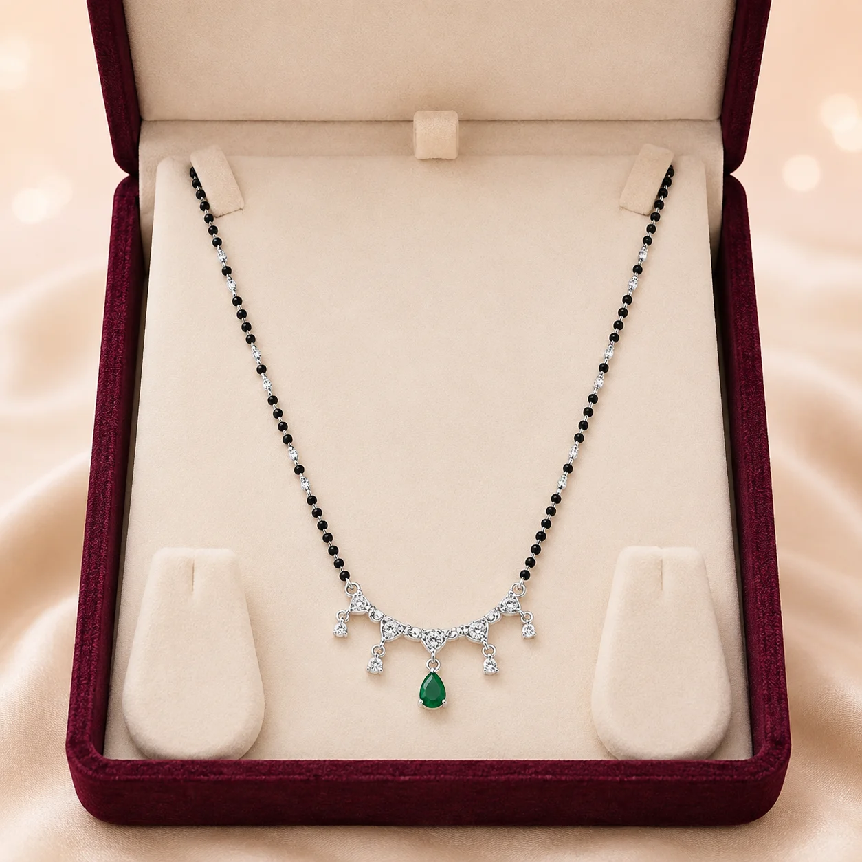Scallop Emerald Drop Mangalsutra