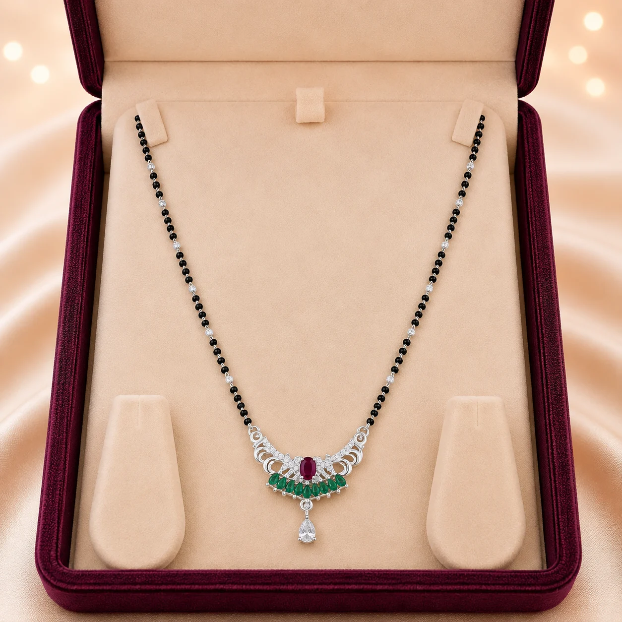 Ruby Emerald Ornate Mangalsutra