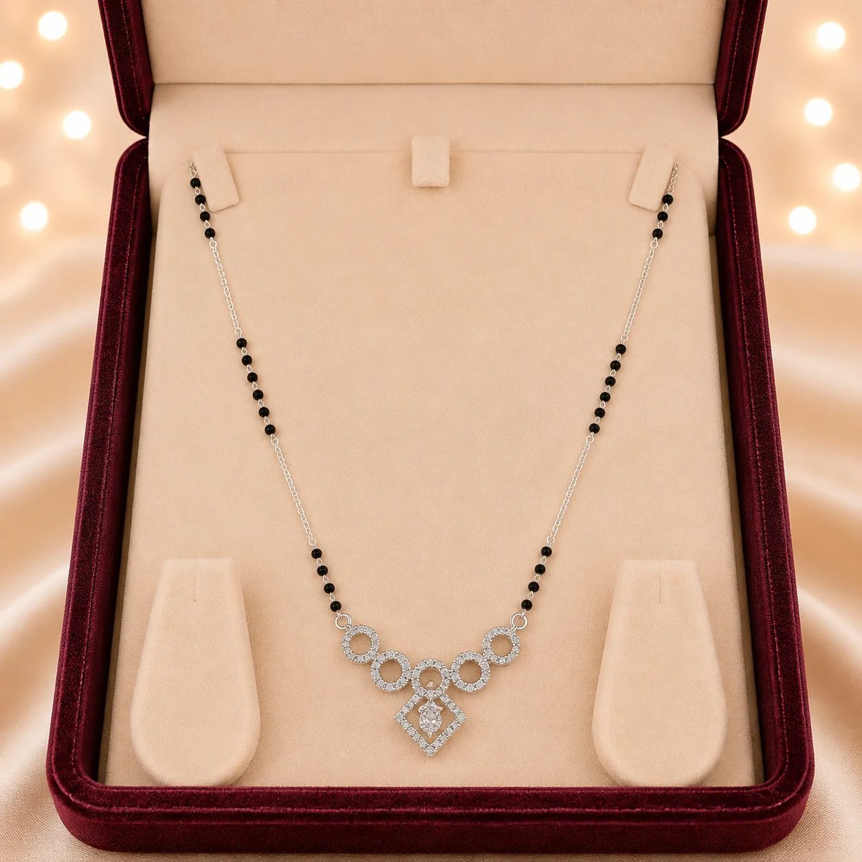 Circle Cascade Diamond Drop Mangalsutra
