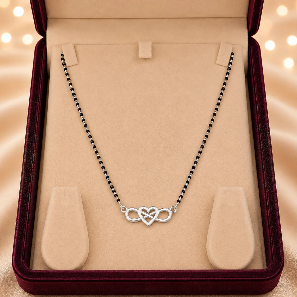 Plain Infinity Heart Mangalsutra