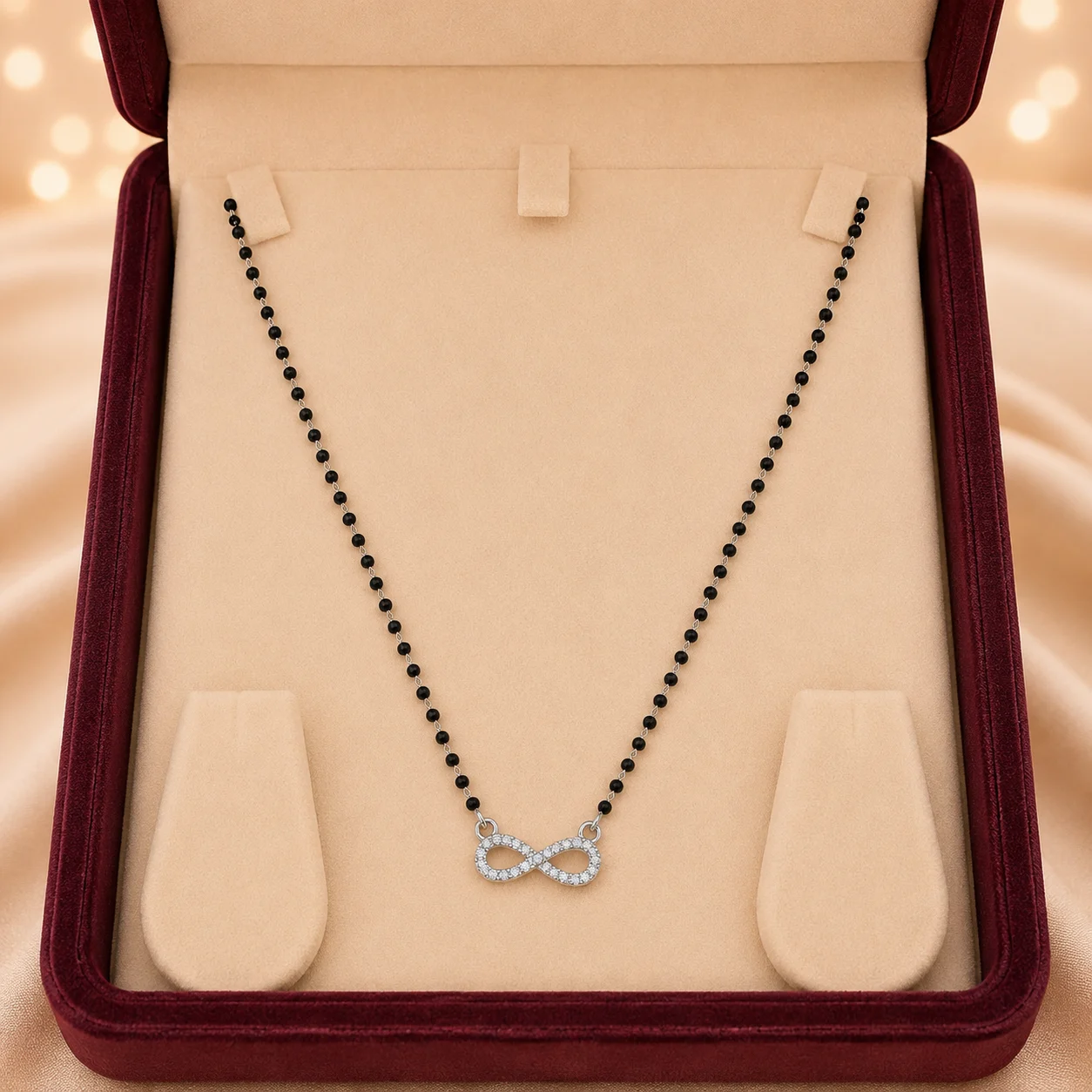Pave Infinity Diagonal Mangalsutra